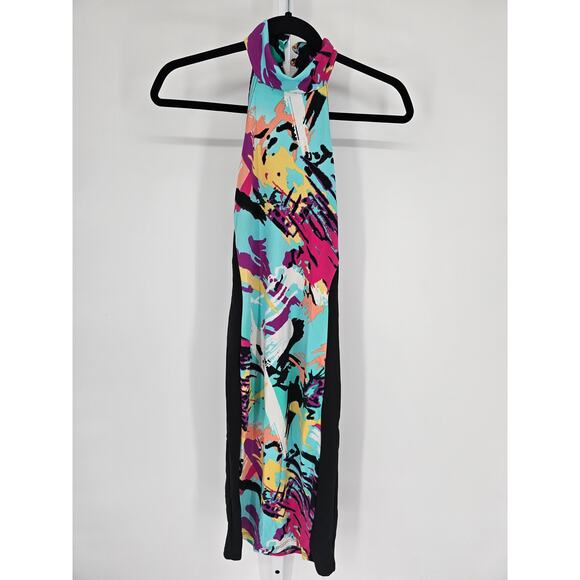 Nicki Minaj Women's Multicolored Tie-Dye Sleeveless Halter-Neck Dress Size M - Picture 1 of 6